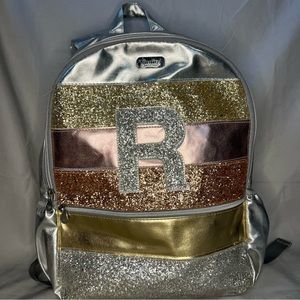 Justice Glitter R Backpack, Gold-Rose Gold-Silver